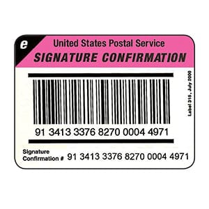 e-Signature Confirmation Label