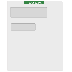 9.5" x 12" Double Window Certified Mail Envelope